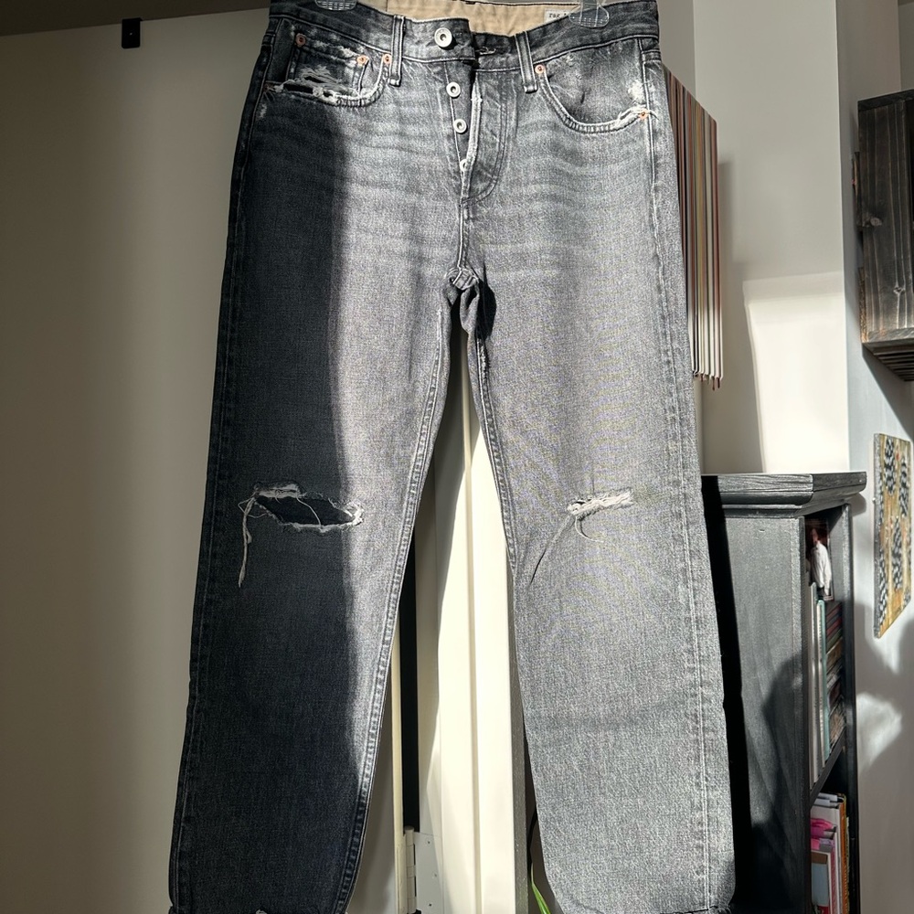 rag & bone Black Distressed Boyfriend Jeans